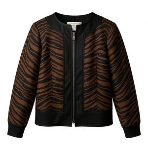 Maggy London size 8 brown zebra print jacket. Edgy Chic Statement